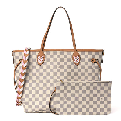 Louis Vuitton Damier Azur Braided Neverfull MM Orange 1 of 12