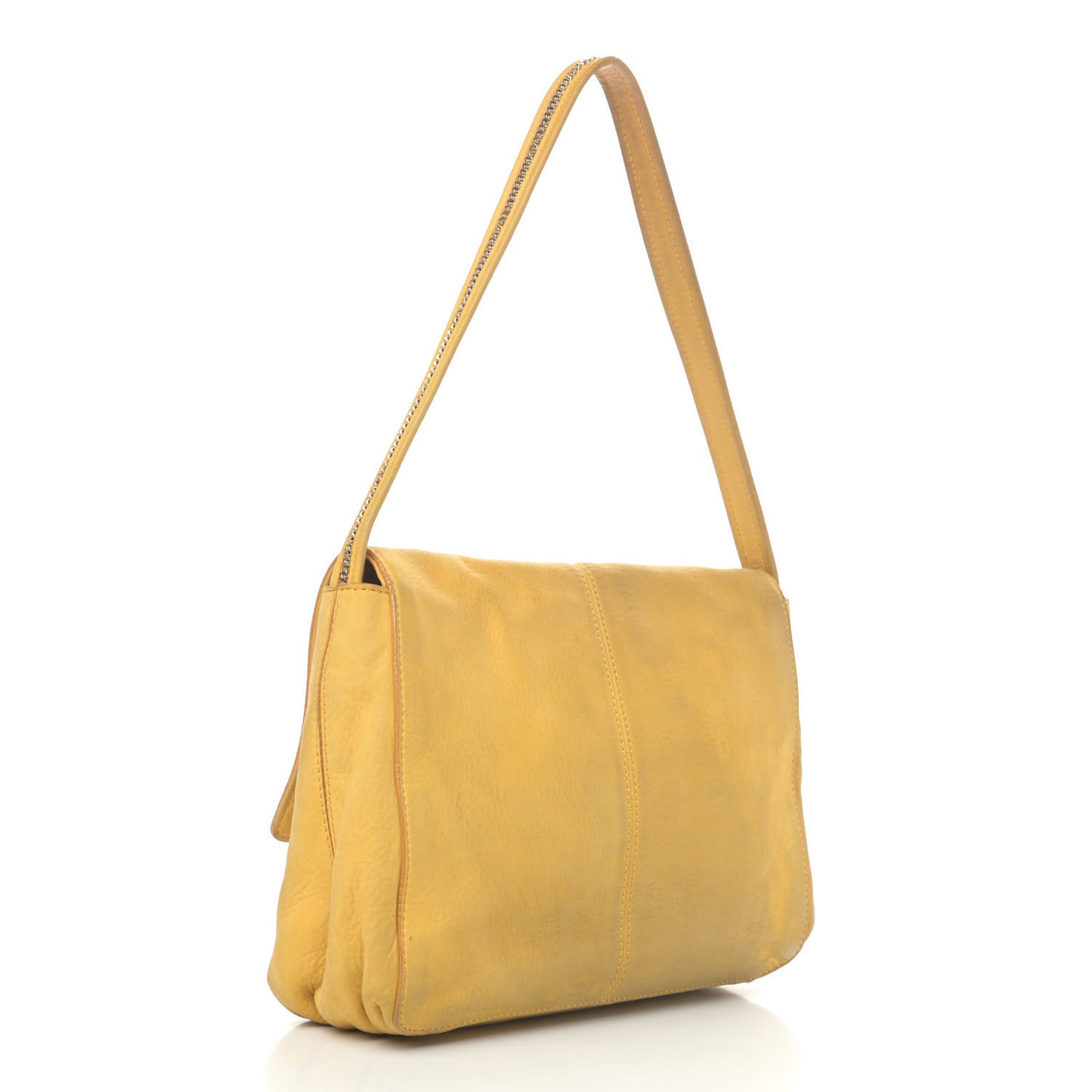 Metallic Nubuck Shoulder Bag Yellow