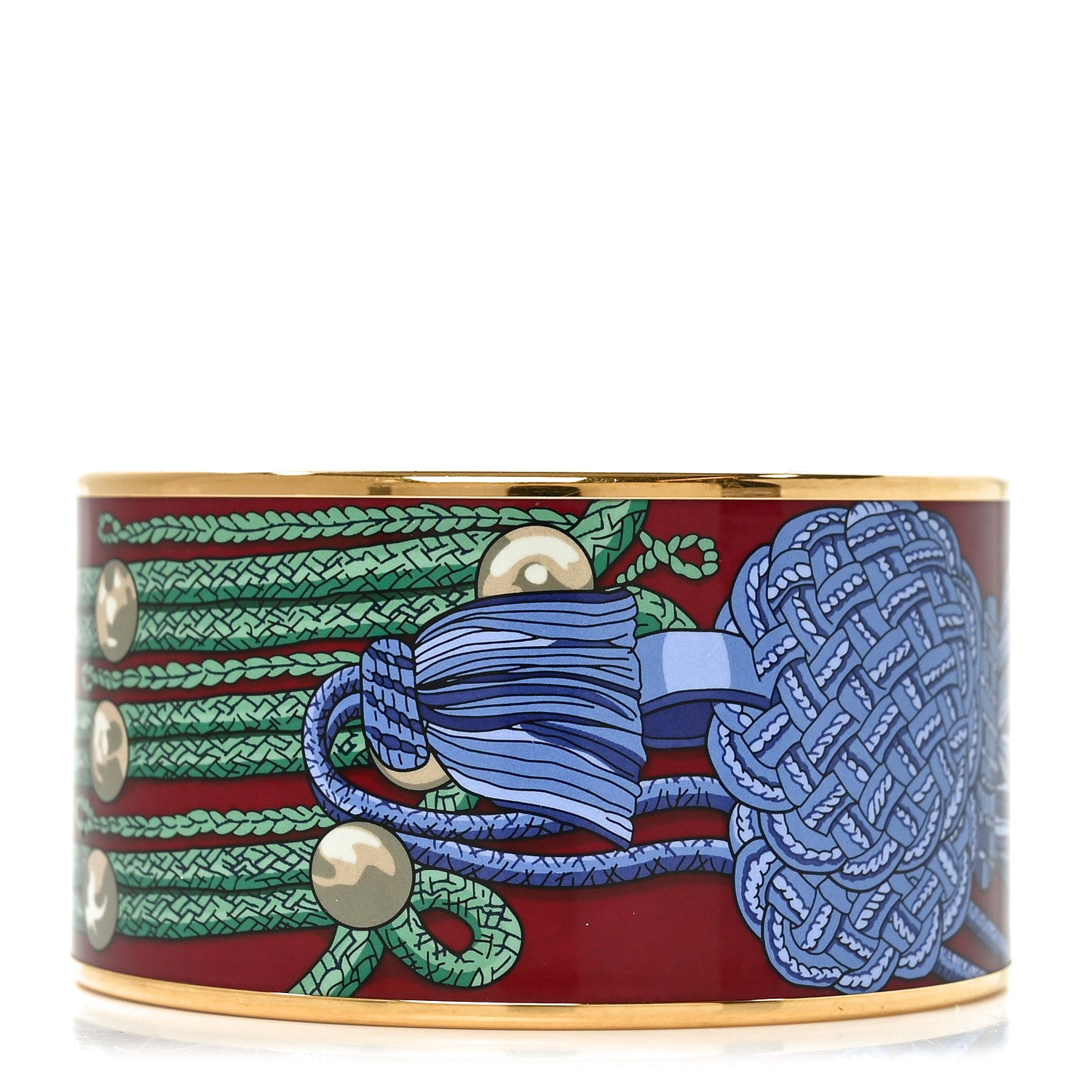 Hermes Enamel Printed Brandebourgs Extra Wide Bracelet 1 of 5