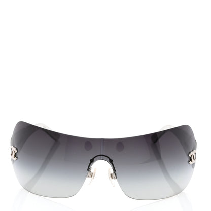 Chanel Metallic Quilted CC Sunglasses 4157-Q Silver 2 of 9