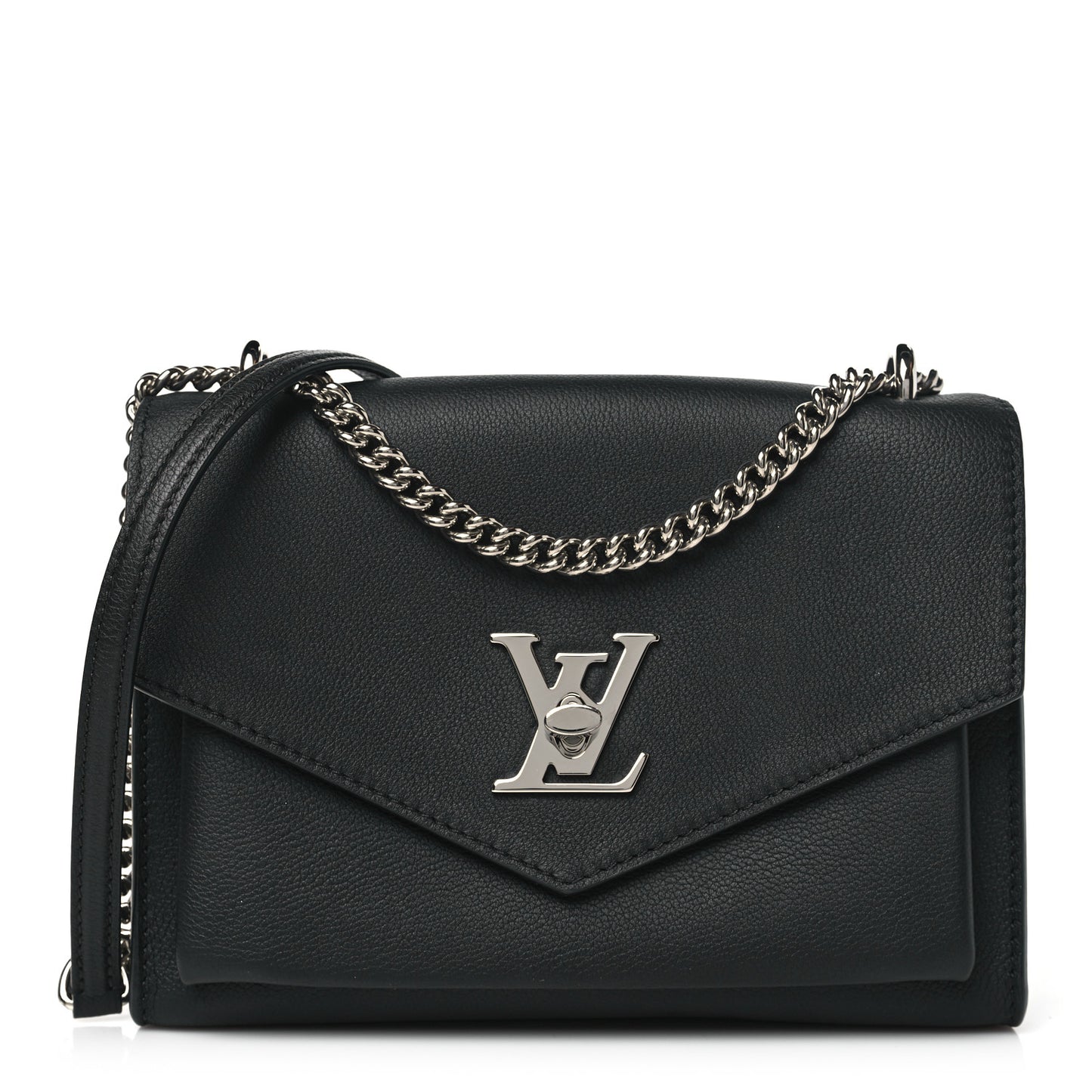 Soft Calfskin My Lockme Chain Bag BB Black