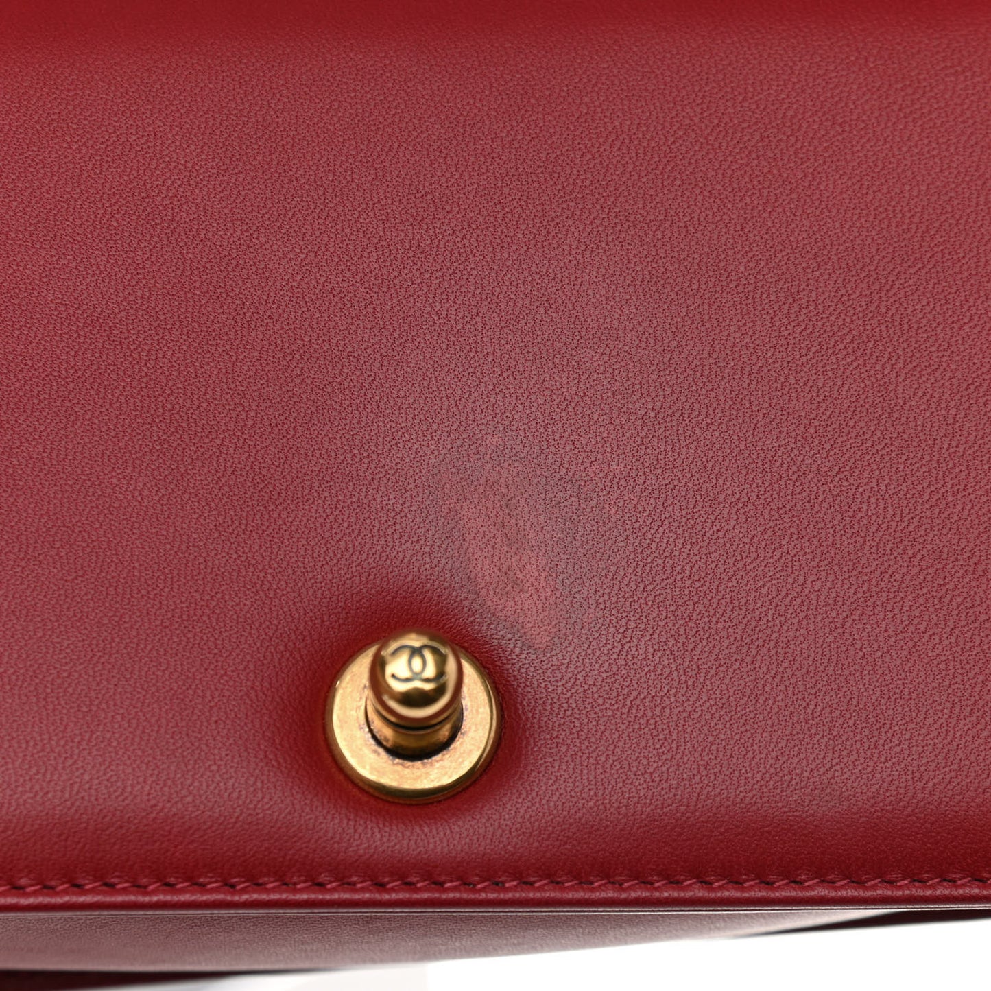 Lambskin Quilted Small Boy Flap Dark Red