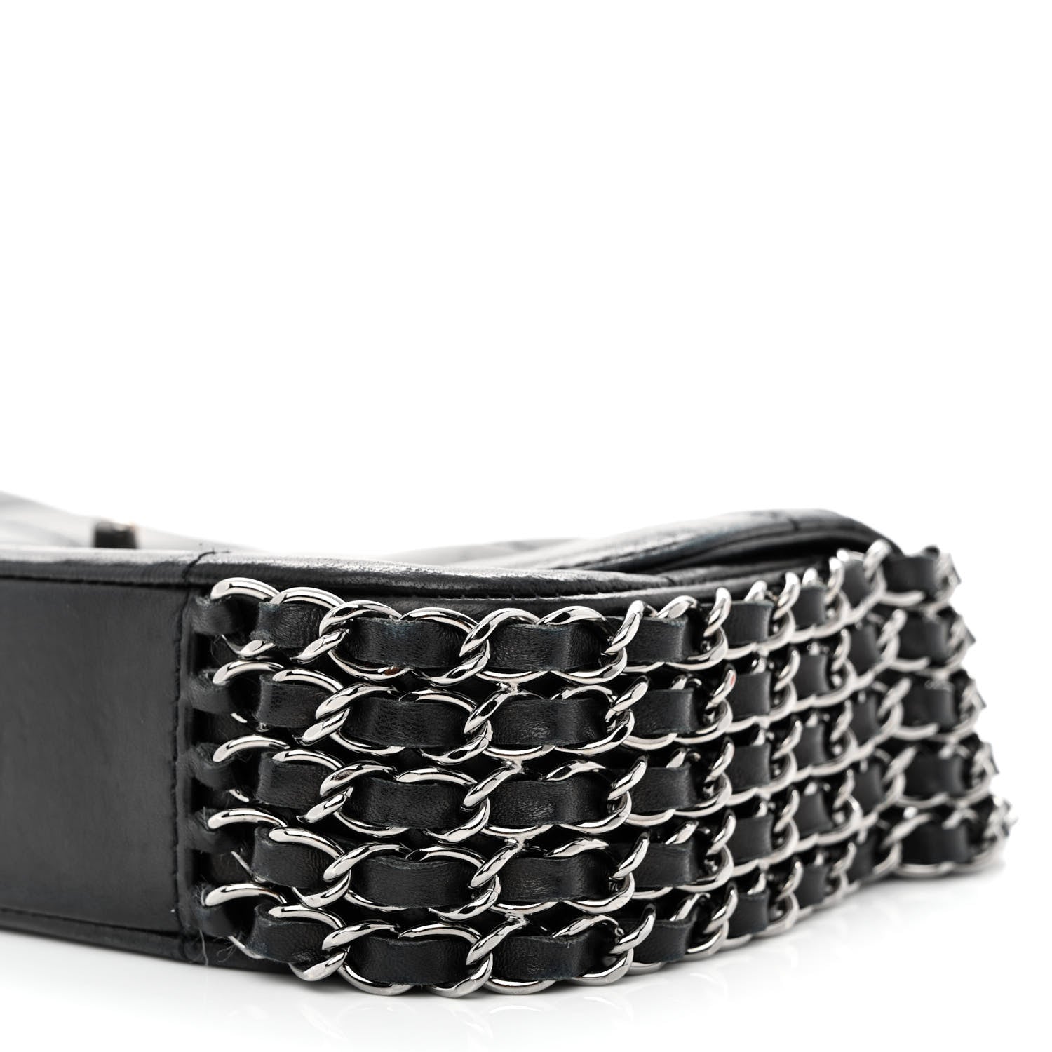 Chanel Lambskin Square Quilted 5 Chain Flap Black 10 of 11