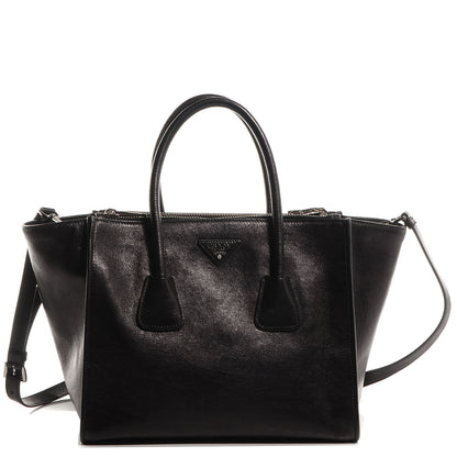 Prada Glace Calf Twin Pocket Tote Nero Black 1 of 13