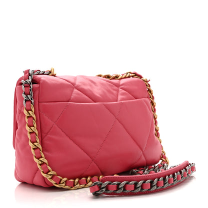 Chanel Goatskin Quilted Medium Chanel 19 Flap Dark Pink 3 of 10