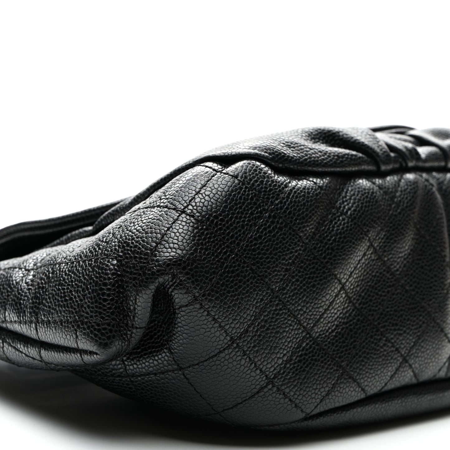 Caviar Half Moon Large Flap Black