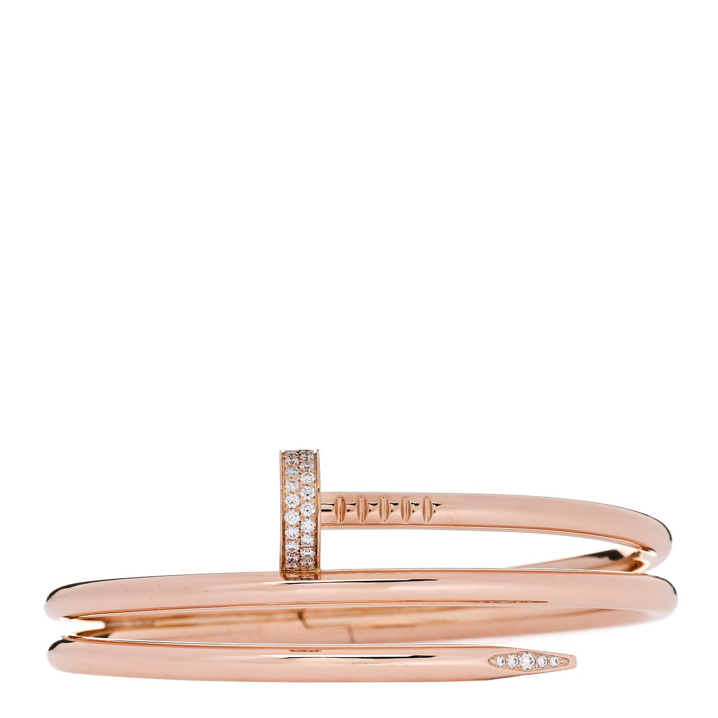 18K Pink Gold Diamond Double Wrap Juste Un Clou Bracelet 15