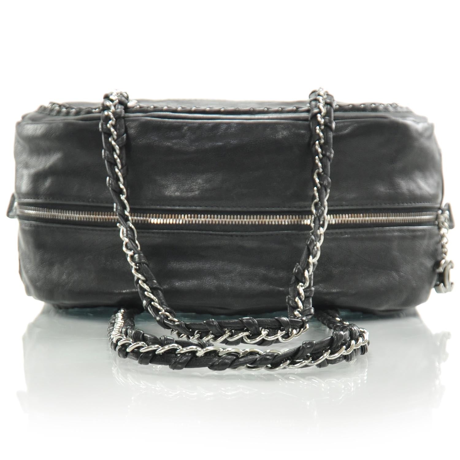 Chanel Leather Luxe Ligne Medium Bowler Black 5 of 9