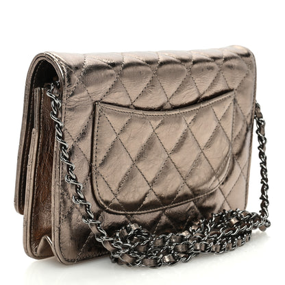 Chanel Metallic Aged Calfskin Quilted Reissue Wallet On Chain WOC Gold 2 of 11