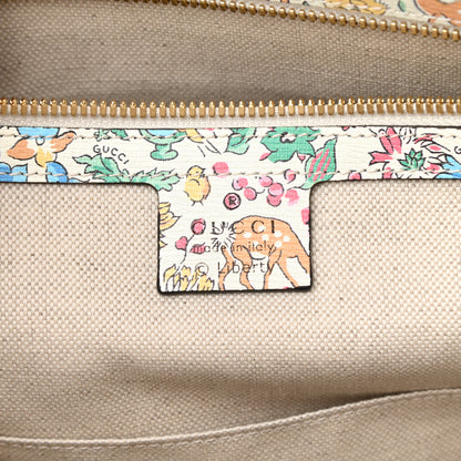 Gucci X LIBERTY OF LONDON Calfskin Floral Fawn Print Horsebit 1955 Duffle Bag Multicolor Purple Ivory 6 of 10