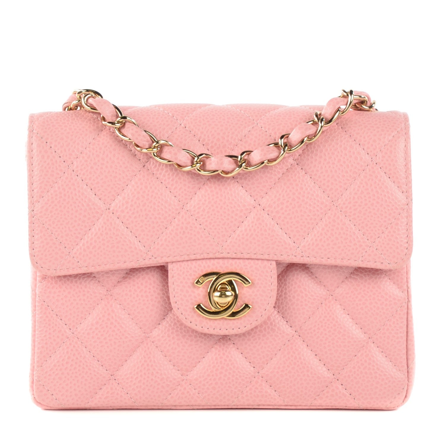 Chanel Caviar Quilted Mini Square Flap Pink 1 of 8