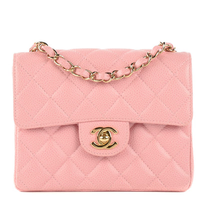 Chanel Caviar Quilted Mini Square Flap Pink 1 of 8