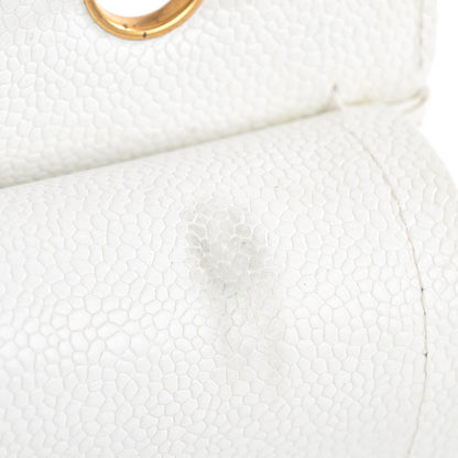 Chanel Caviar Quilted Medium Double Flap White 9 of 14