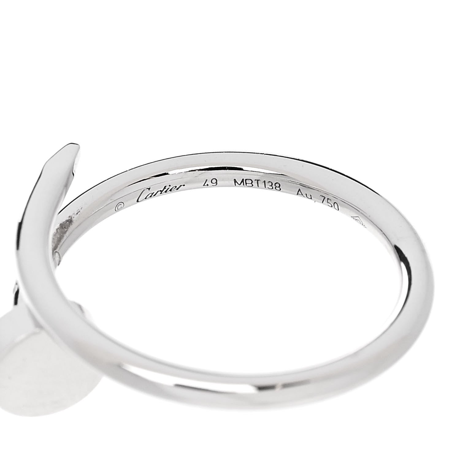 Cartier 18K White Gold Small Juste Un Clou Ring 49 5 5 of 6