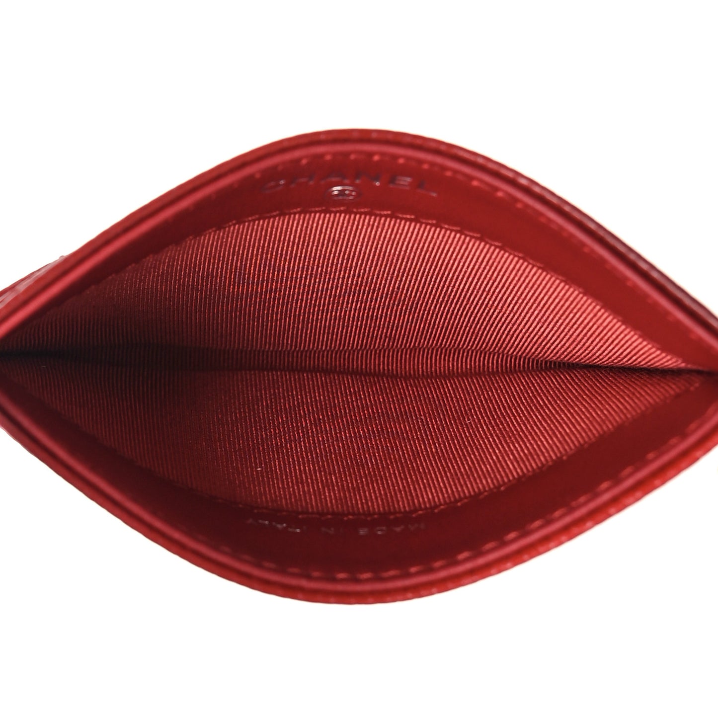 Caviar Quilted Card Holder Red