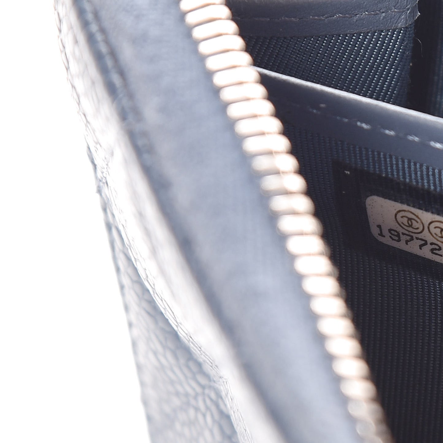 Caviar Quilted Large Gusset Zip Around Wallet Blue