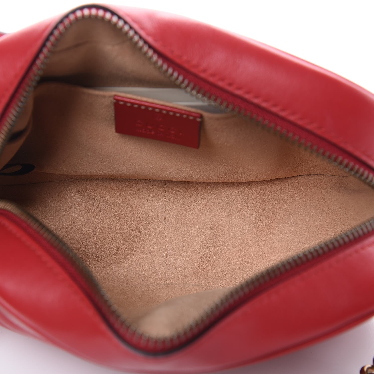 Gucci Calfskin Matelasse Mini GG Marmont Chain Shoulder Bag Hibiscus Red 5 of 10