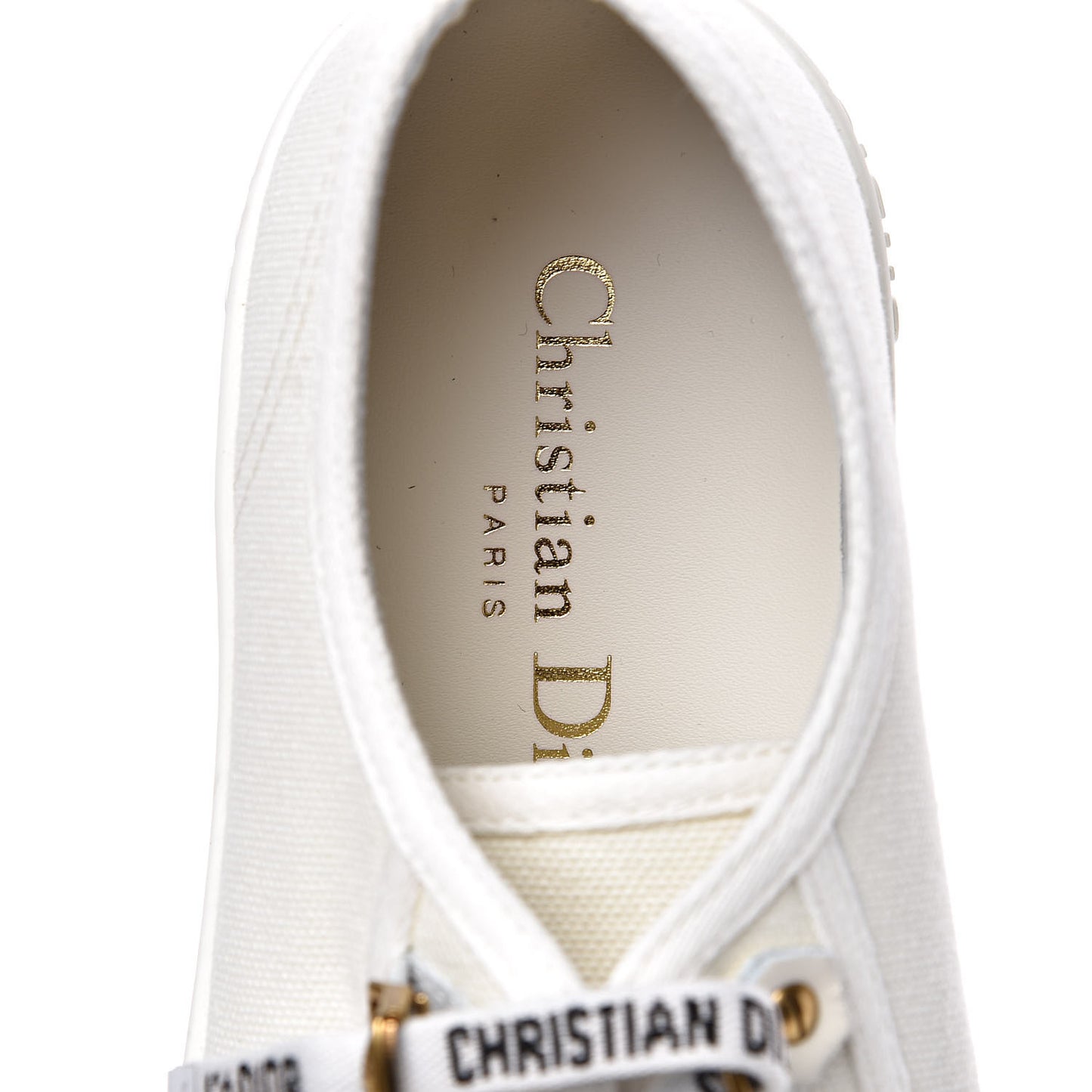 Canvas Walk'n Dior Low Top Sneakers 37.5 White