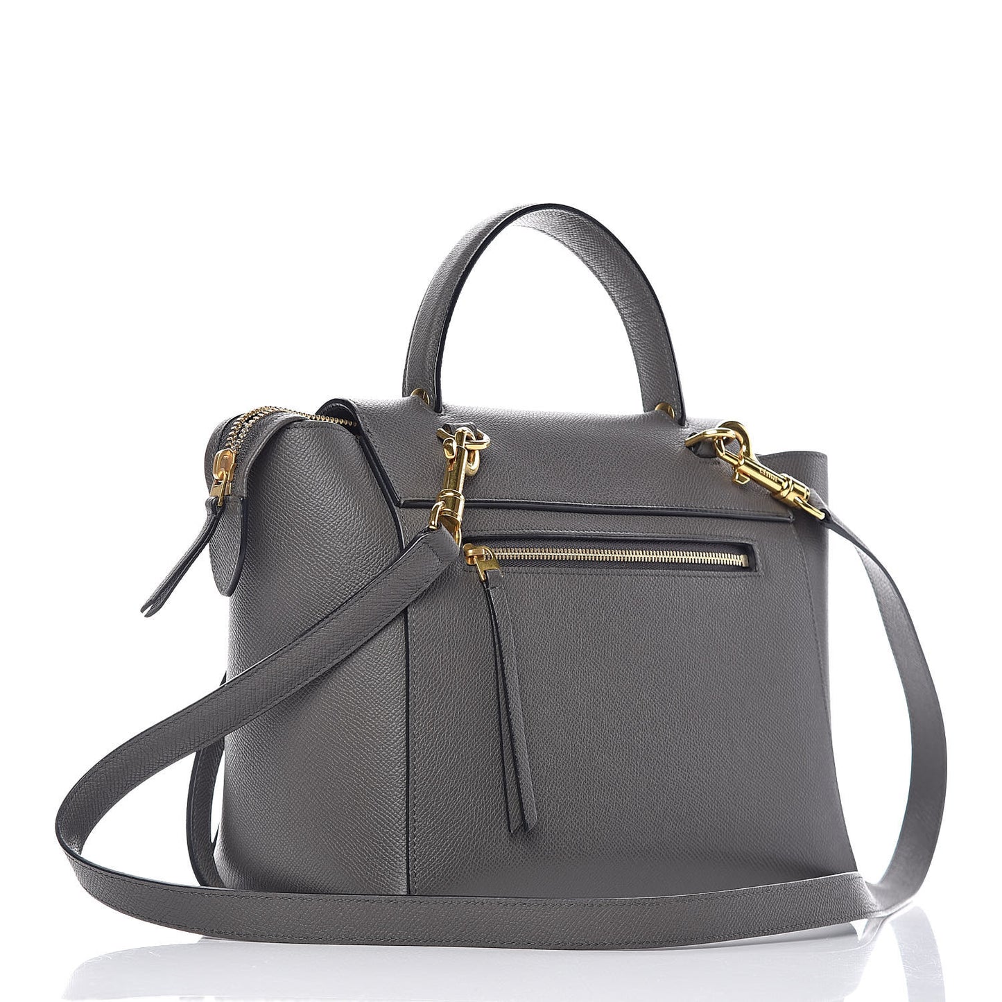 Grained Calfskin Micro Belt Bag Grey