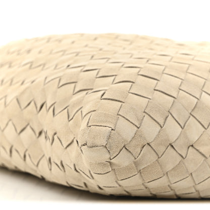 Bottega Veneta Suede Intrecciato Large Hop Ecru 9 of 10