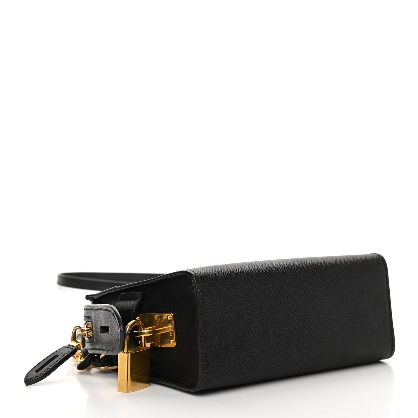 Saffiano City Calfskin Esplanade Crossbody Bag Black