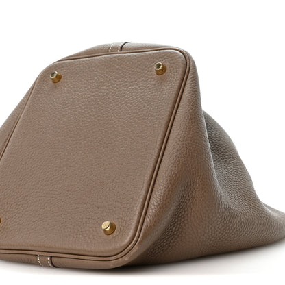 Hermes Taurillon Clemence Picotin Lock 22 PM Etoupe 10 of 11