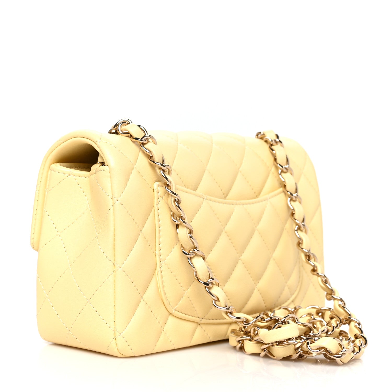 Chanel Lambskin Quilted Mini Rectangular Flap Yellow 6 of 20