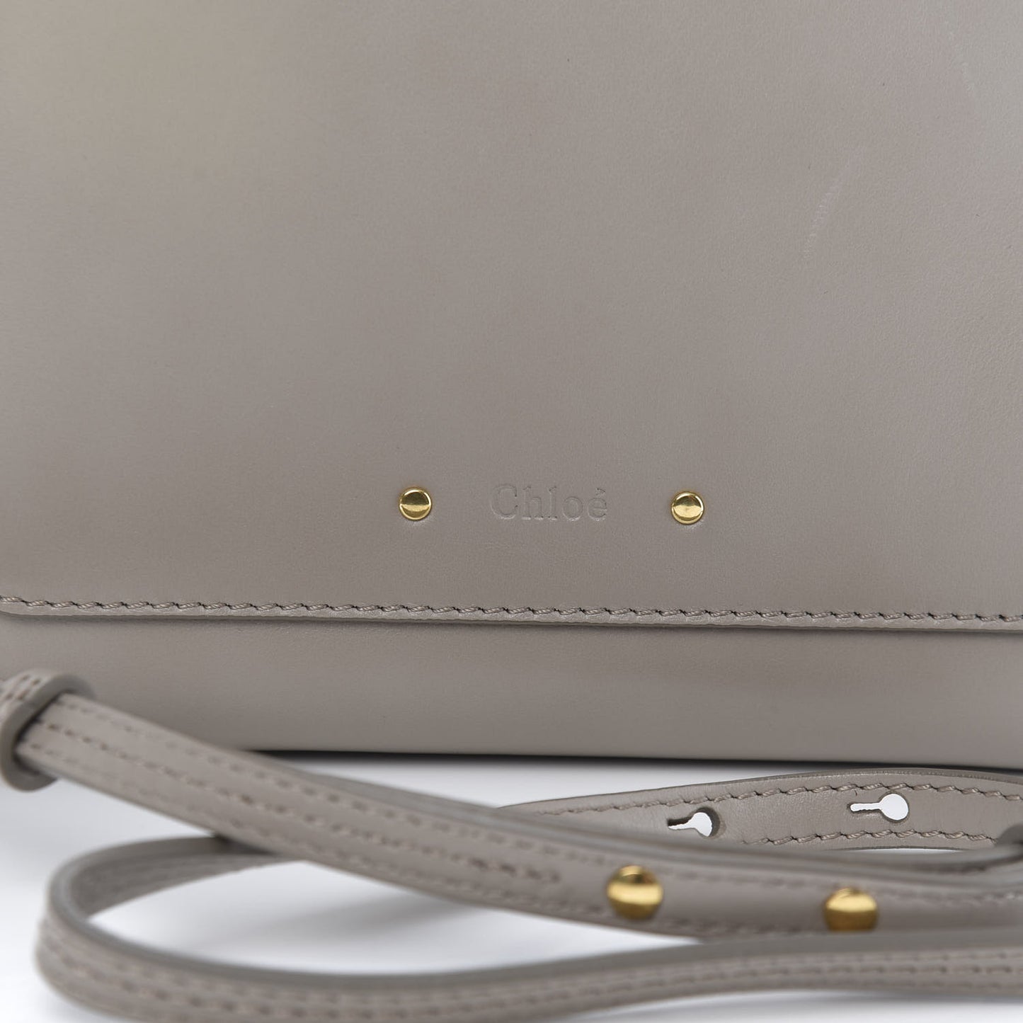 Shiny Calfskin Mini Annie Shoulder Bag Motty Grey