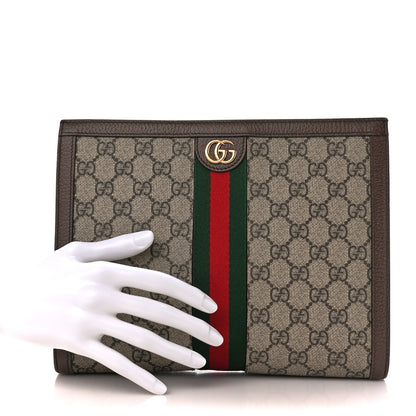 Gucci GG Supreme Monogram Web Ophidia Pouch Brown 2 of 12