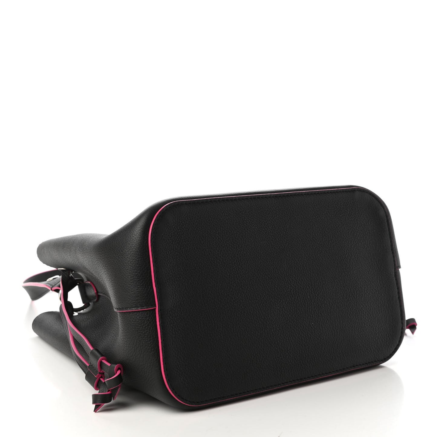 Calfskin Lockme Bucket Black