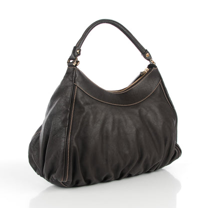 Gucci Calfskin Large D Gold Hobo Chocolate Brown 3 of 7