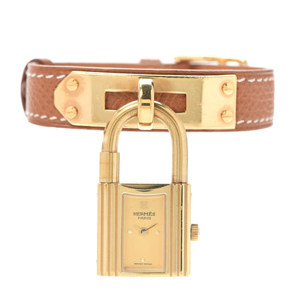 Hermes Stainless Steel Courchevel 20mm Kelly Cadena Quartz Watch Gold 1 of 5