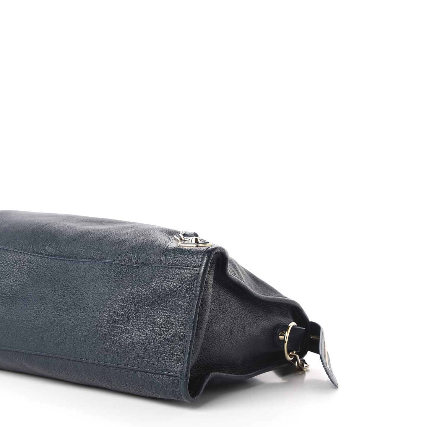 Chevre Gold Metallic Edge Hardware City Bleu Paon