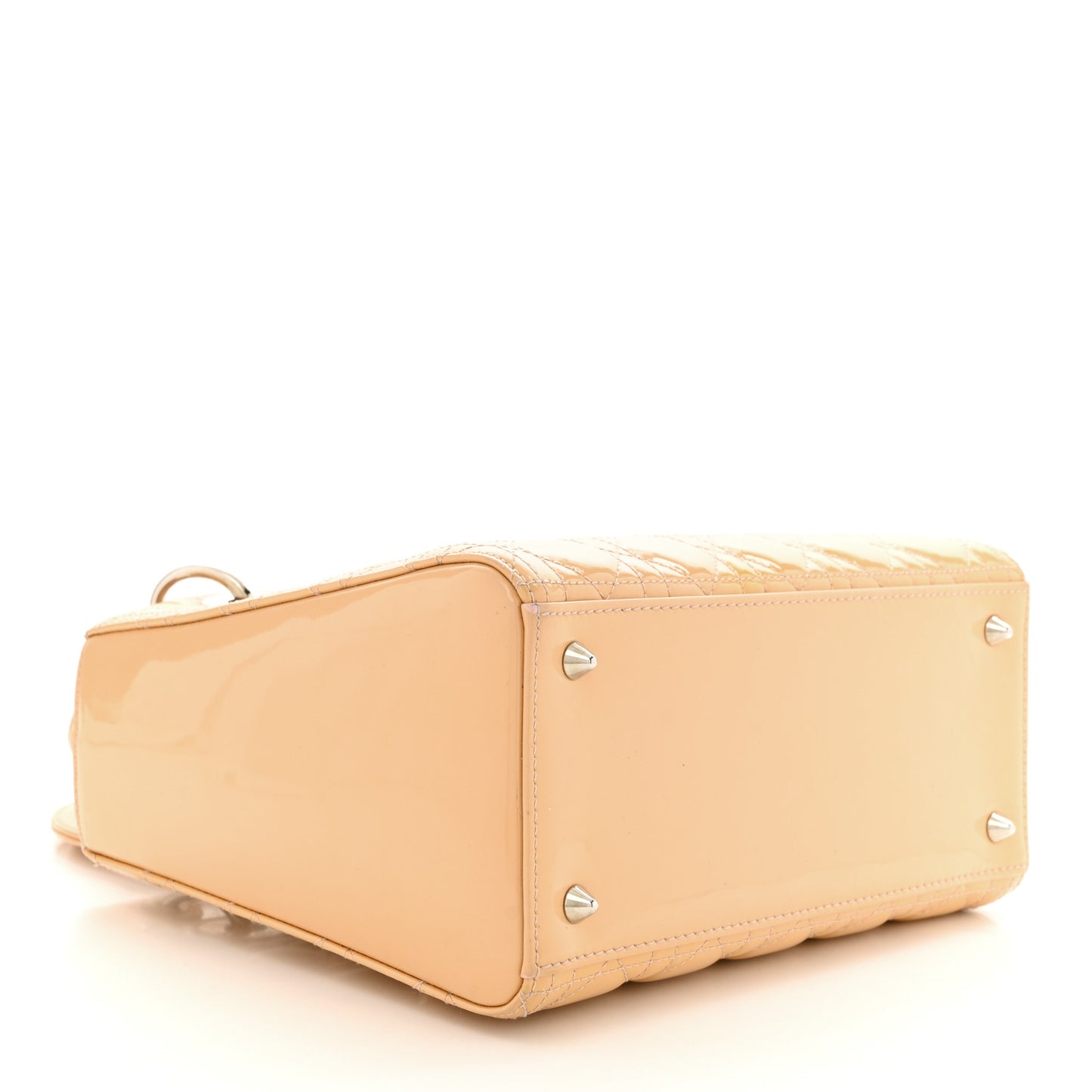 Patent Cannage Medium Lady Dior Beige