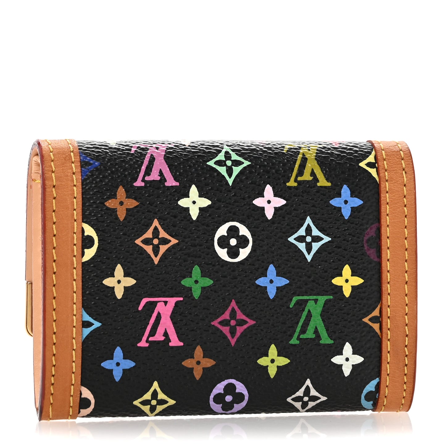 Monogram Multicolor Porte-Monnaie Plat Coin Purse Black