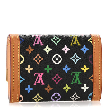 Louis Vuitton Monogram Multicolor Porte-Monnaie Plat Coin Purse Black 3 of 10