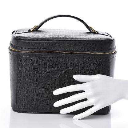 Chanel Caviar CC Vanity Train Case Black 2 of 8