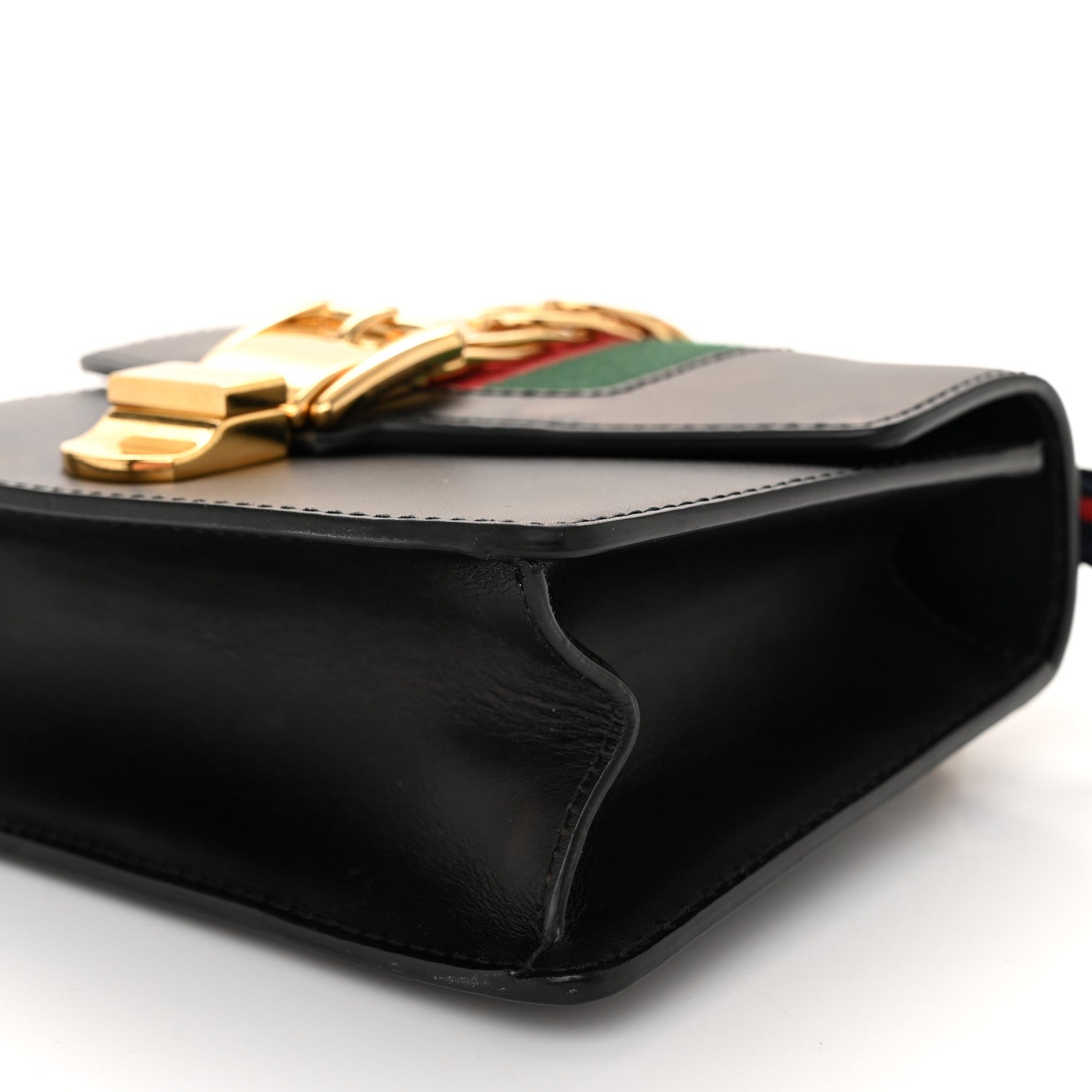 Gucci Calfskin Mini Sylvie Chain Shoulder Bag Black 10 of 11