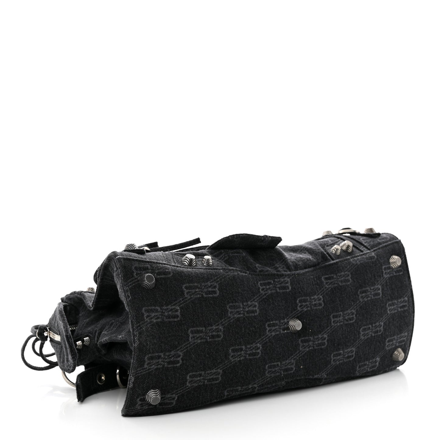 Washed Denim BB Monogram Neo Cagole City Handbag Black