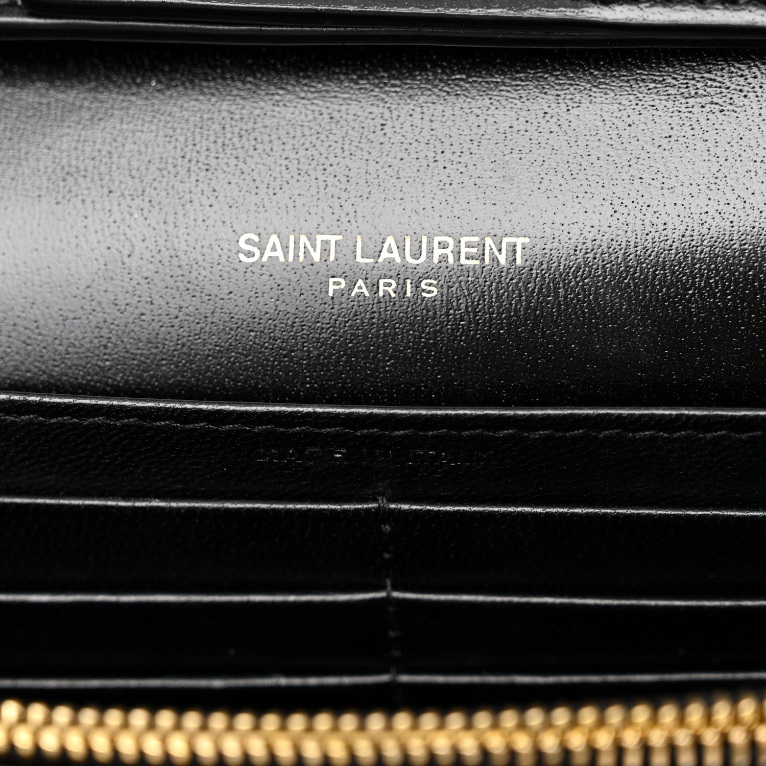 Saint Laurent Glossy Calfskin Monogram Chain Wallet Black 6 of 9