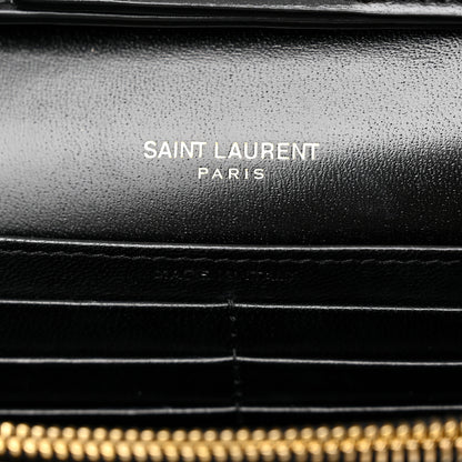 Saint Laurent Glossy Calfskin Monogram Chain Wallet Black 6 of 9