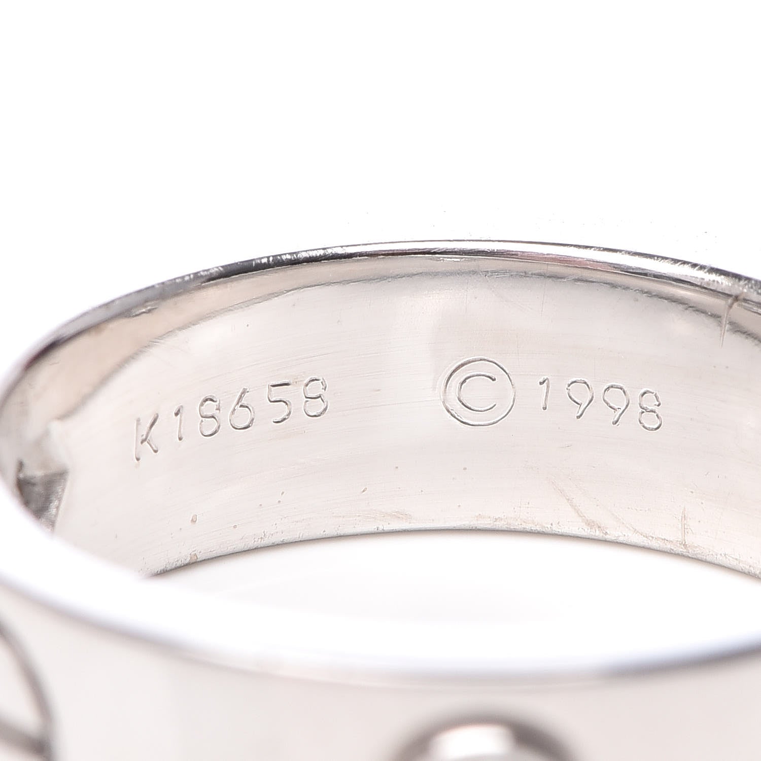 Cartier 18K White Gold 3 Diamond 5.5mm LOVE Ring 49 5 5 of 7
