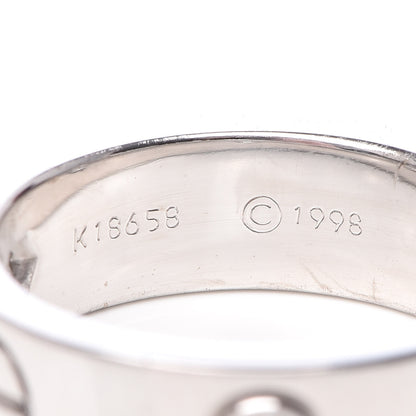 Cartier 18K White Gold 3 Diamond 5.5mm LOVE Ring 49 5 5 of 7