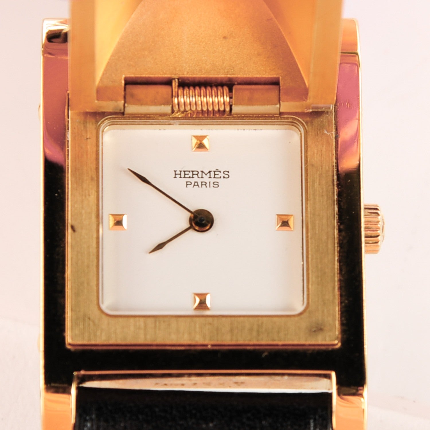 Hermes Stainless Steel Barenia 23mm Medor Quartz Watch Noir 6 of 10