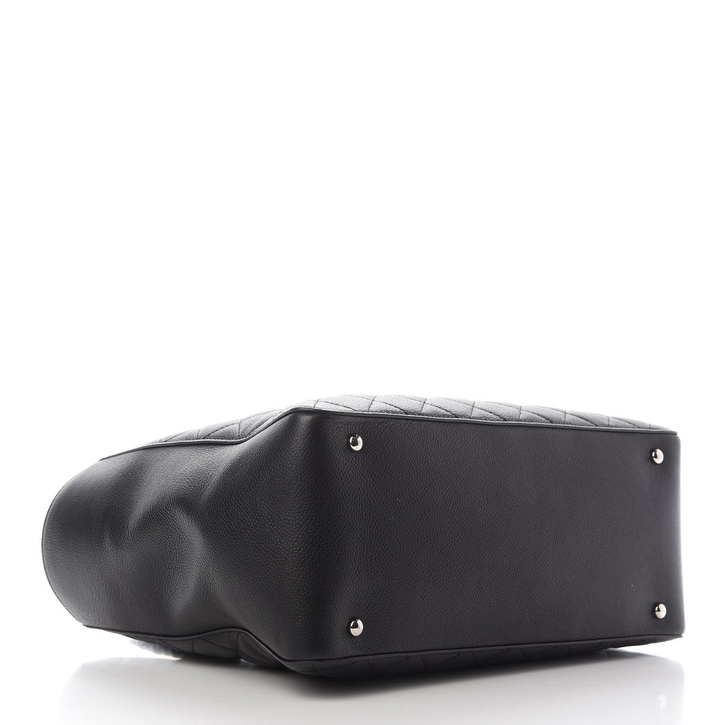 Caviar Quilted Large CC Box Shopping Tote Black
