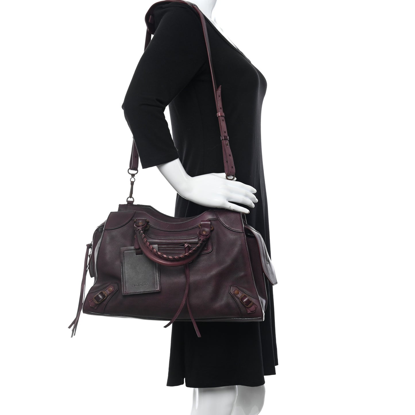 Used Calfskin Rust Hardware Neo Classic City Burgundy