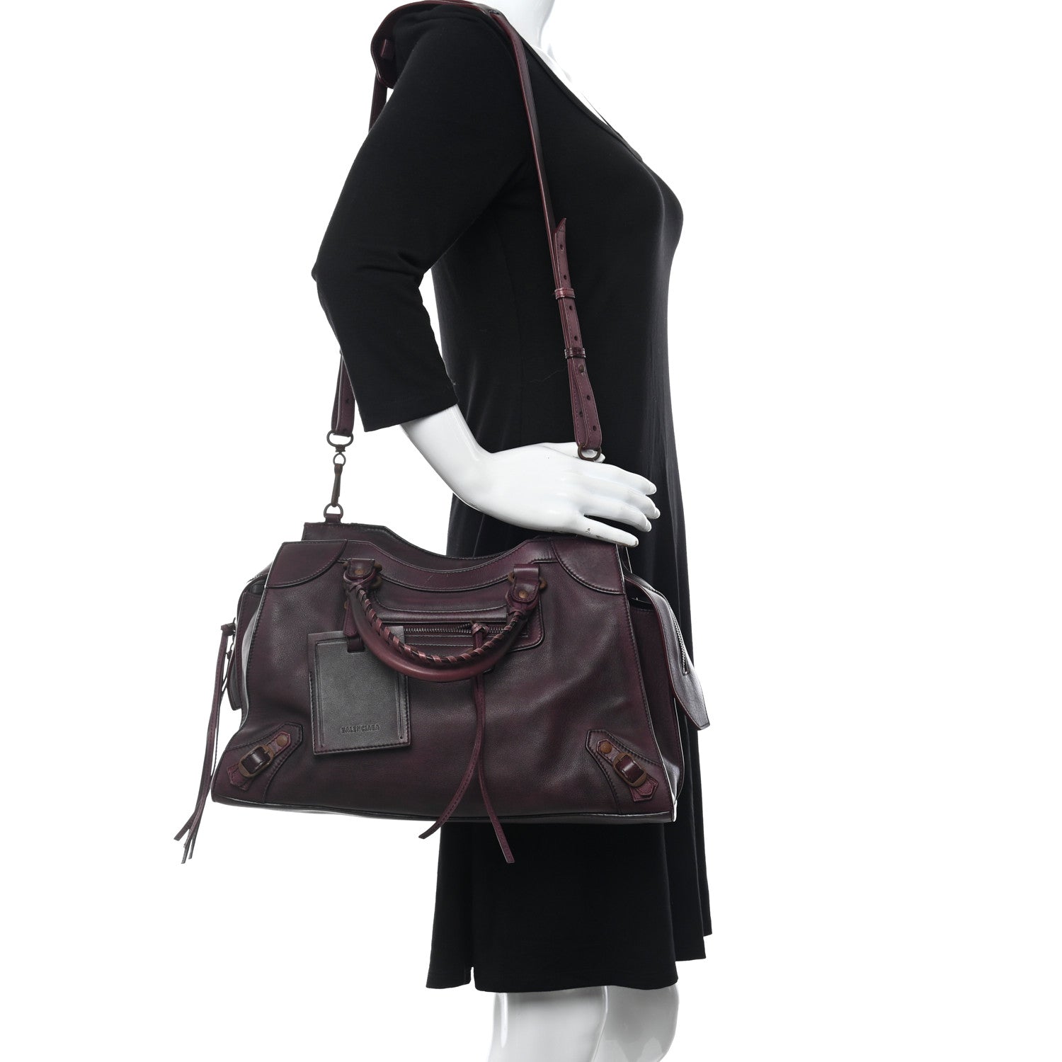 Balenciaga Used Calfskin Rust Hardware Neo Classic City Burgundy 2 of 12