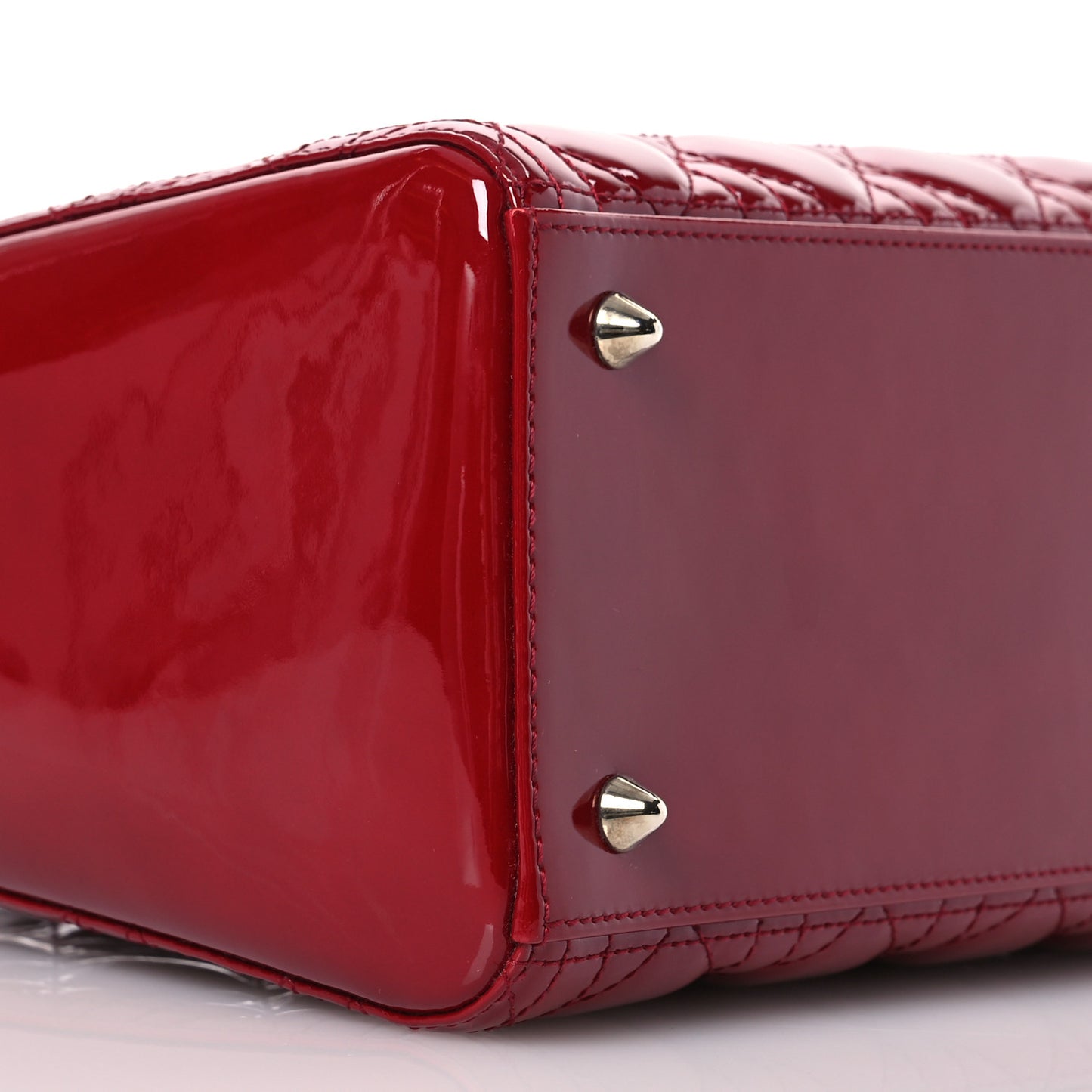 Patent Cannage Medium Lady Dior Red