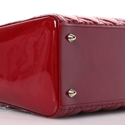 Christian Dior Patent Cannage Medium Lady Dior Red 9 of 13