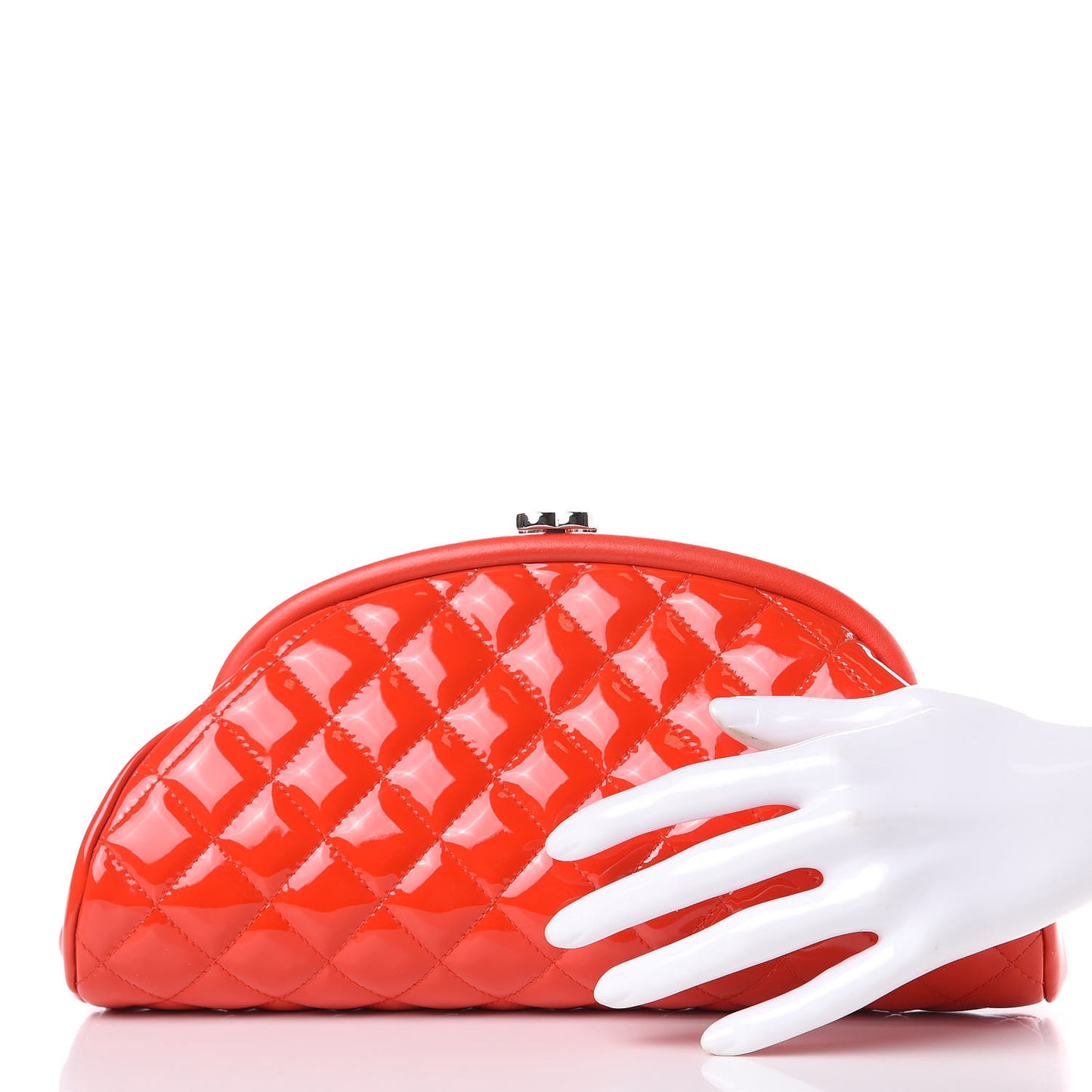 Patent Quilted Timeless Clutch Red
